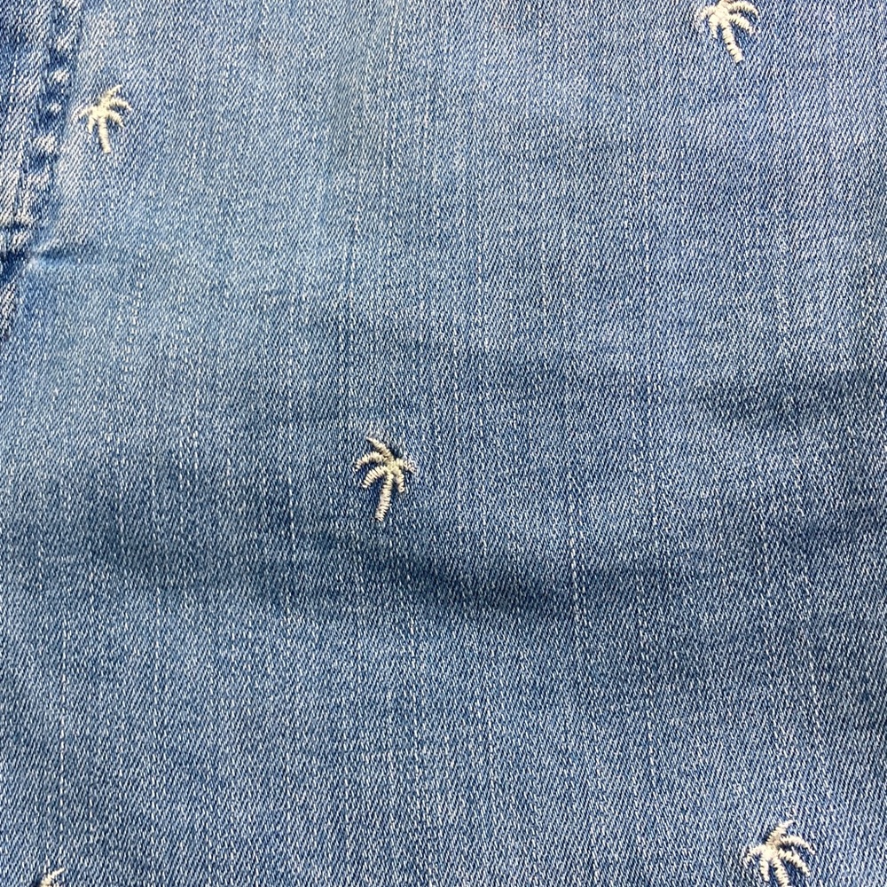 Talbots Light Blue Slim Ankle Jeans with Tiny White Palm Embroidery - Picture 4 of 9